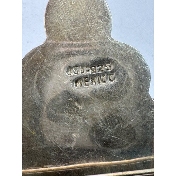 Estate Sterling Silver 925 Mexico Grape Cluster Leaf Brooch Pin, 31.4g, 63mm - Picture 5 of 8